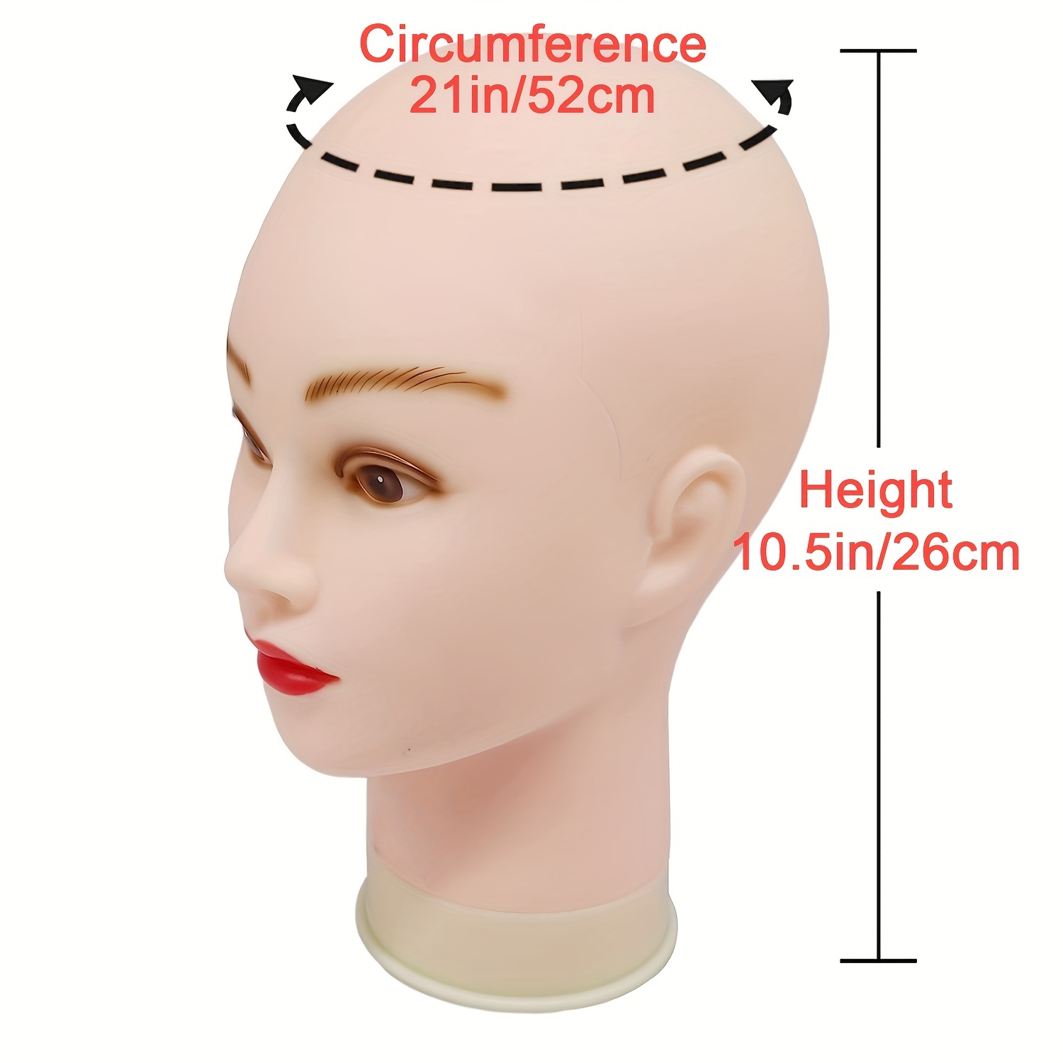 Wig Head Bald Mannequin Head for Wigs Female Training Doll Head for  Professiona