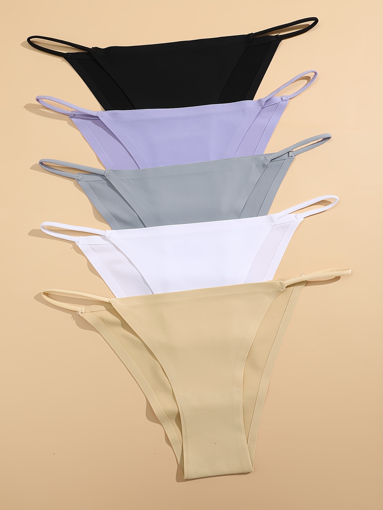 3 Pcs Sexy Mid Waist Thongs, Soft & Comfy Seamless Cheeky Panties, Women's  Lingerie & Underwear