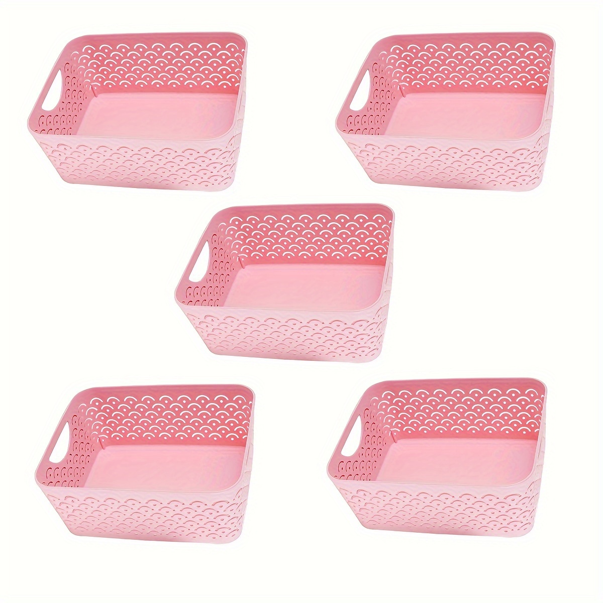  Pink Fish Scales Storage Bins with Handles