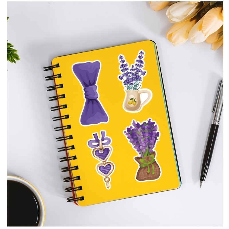 50pcs Lavender Series Phone Case Stickers Waterproof DIY Creative Stick