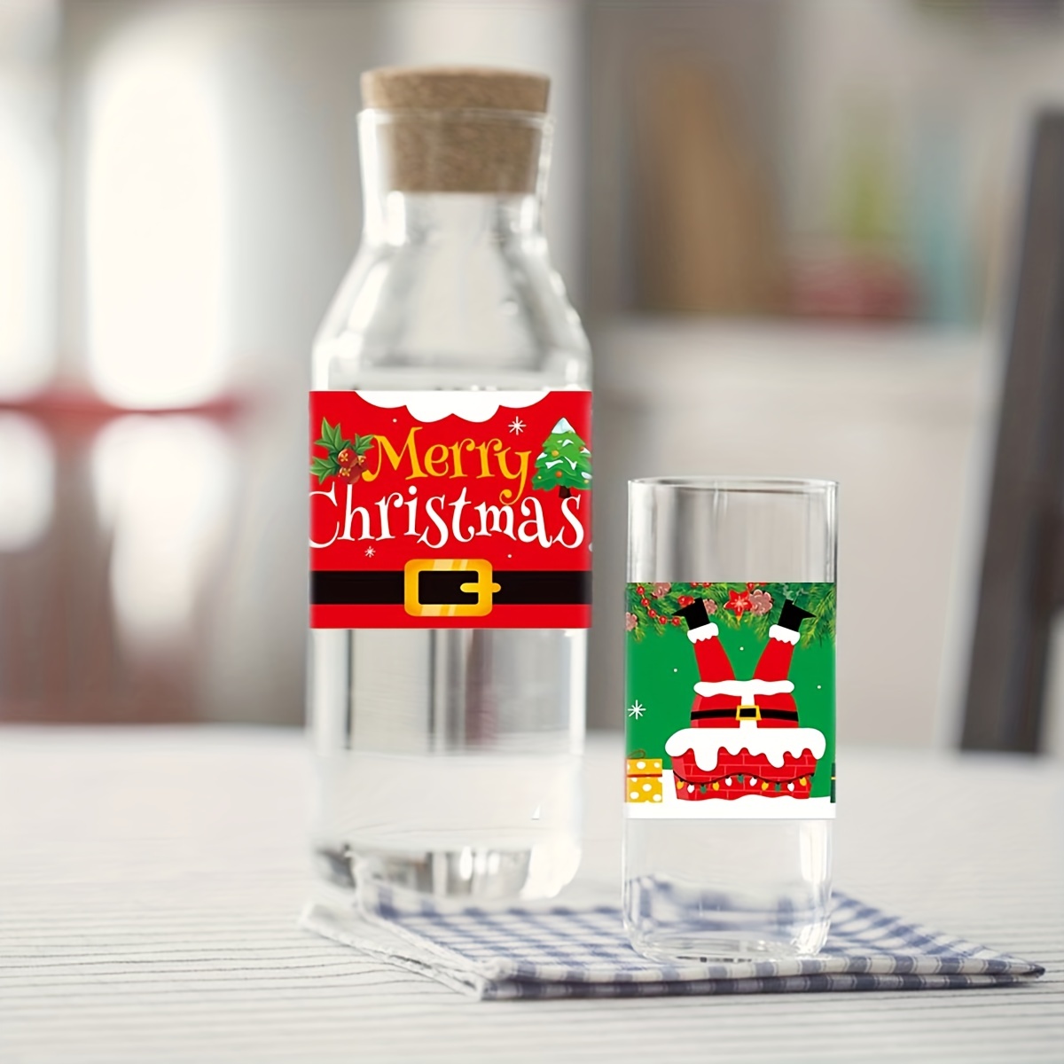 24pcs Christmas Themed Bottle Labels Stickers For Party Water Bottle  Wrapping