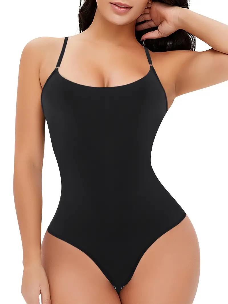 Black Seamless Shaping Jumpsuit Tummy Control One Shoulder - Temu