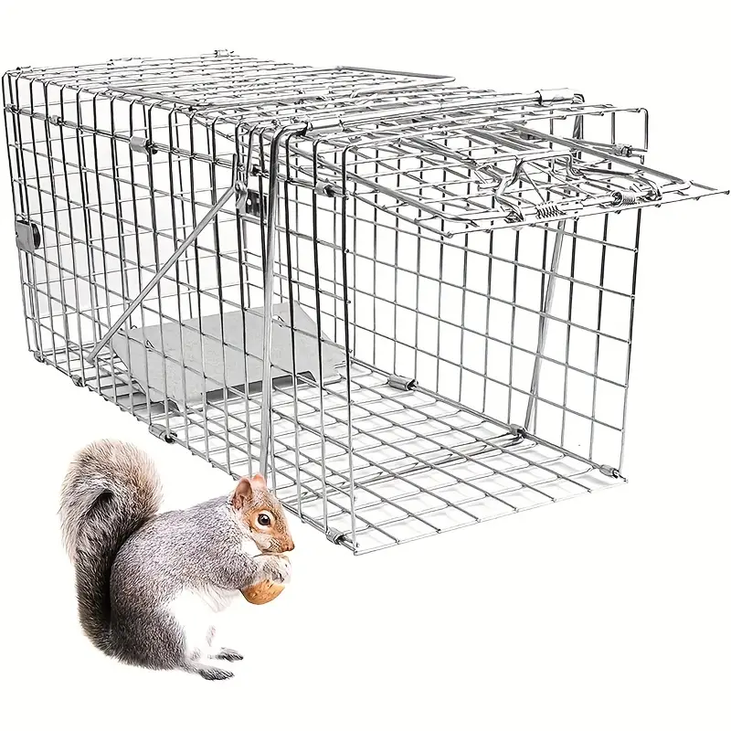 Pack of 2 Small One Door (18x5x5) Catch Release Heavy Duty Humane Cage Live Animal Traps for Squirrels, Chipmunks, Rabbits, Skunks, Weasels, and Other