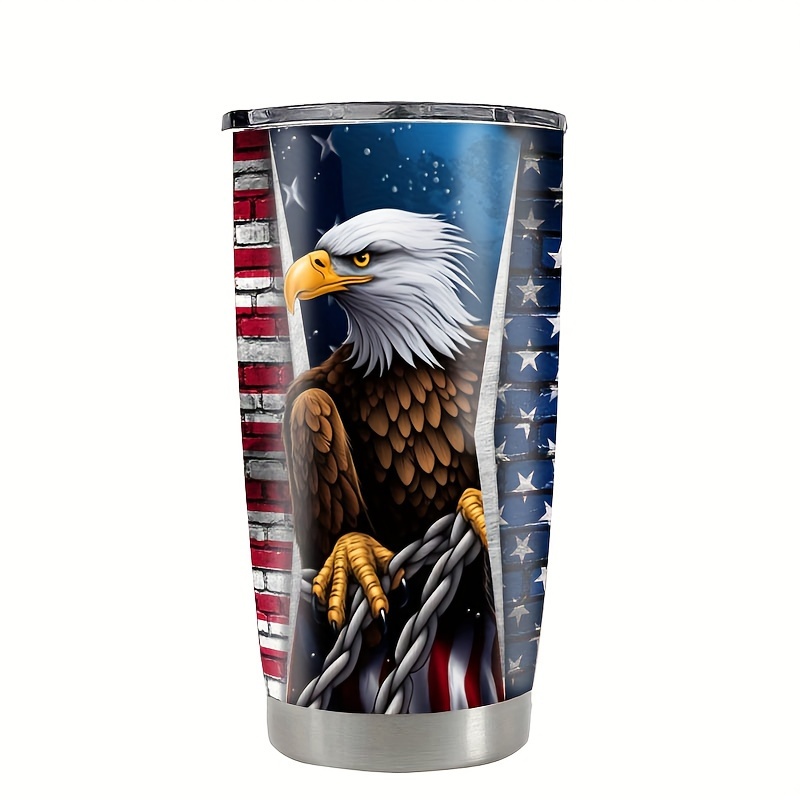 Truck Driver 20 oz Tumbler, American Flag, Eagle, Drink Cup, Mens Tumbler