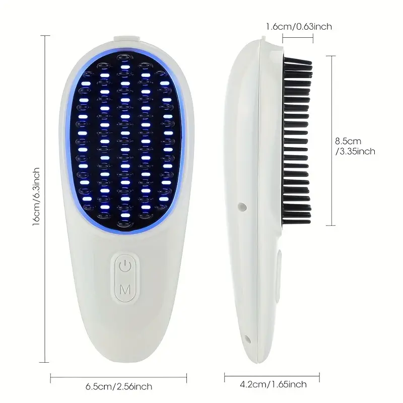 rechargeable led massage comb get gorgeous hair nails with ems micro current electric hair care details 8