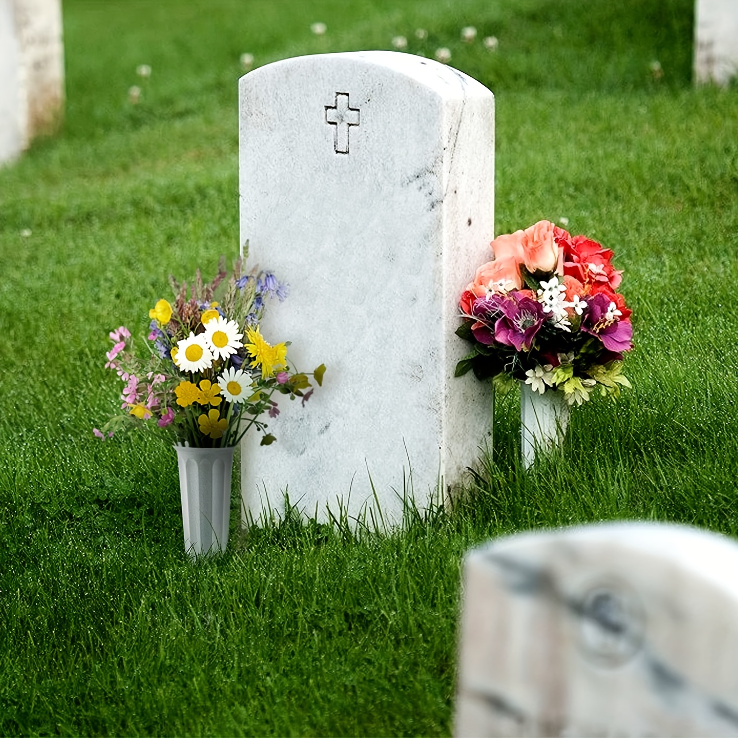 Vasi per fiori tomba vaso per cimitero a forma di cono con vasi