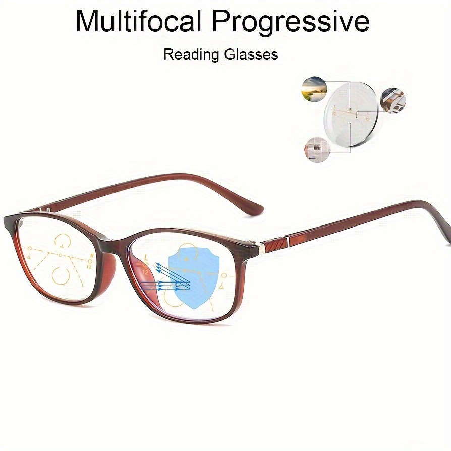 Gafas de lectura multifocales para hombre y mujer, lentes bifocales de alta  definición, con bloqueo de luz azul Retro - AliExpress