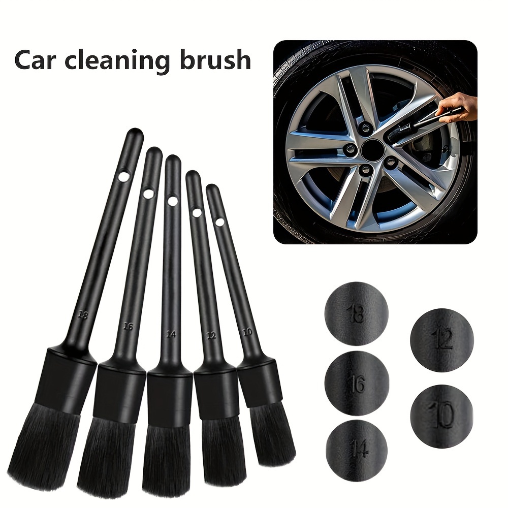 5Pcs Car Cleaning Kit Interior Detailing Wash Brushes Engine Wheel Clean  Brush 