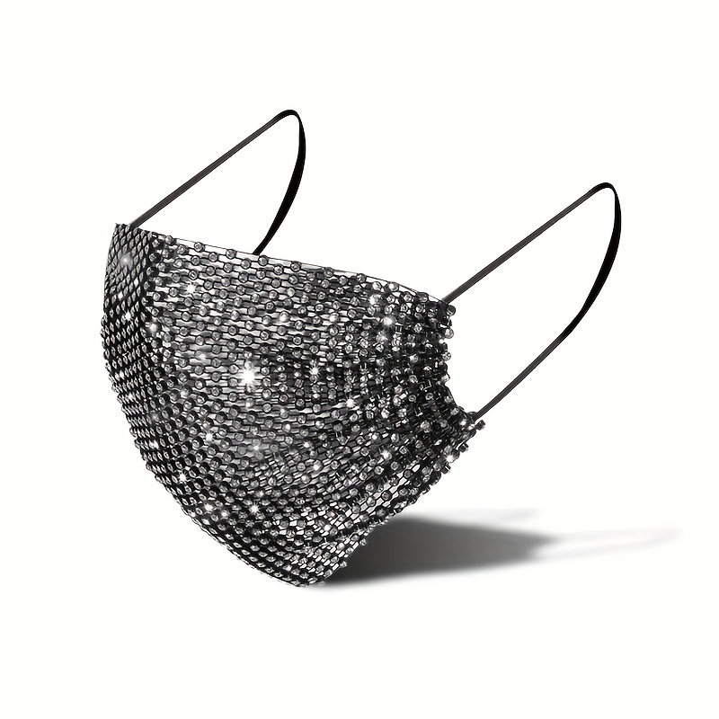 Bling Rhinestone Mask, Decorative Dustproof Face Covering