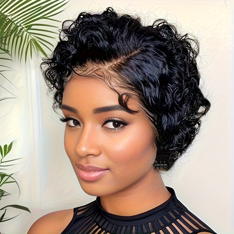 Pre Plucked Transparent Lace Front Bob Wig Short Pixie Cut Frontal