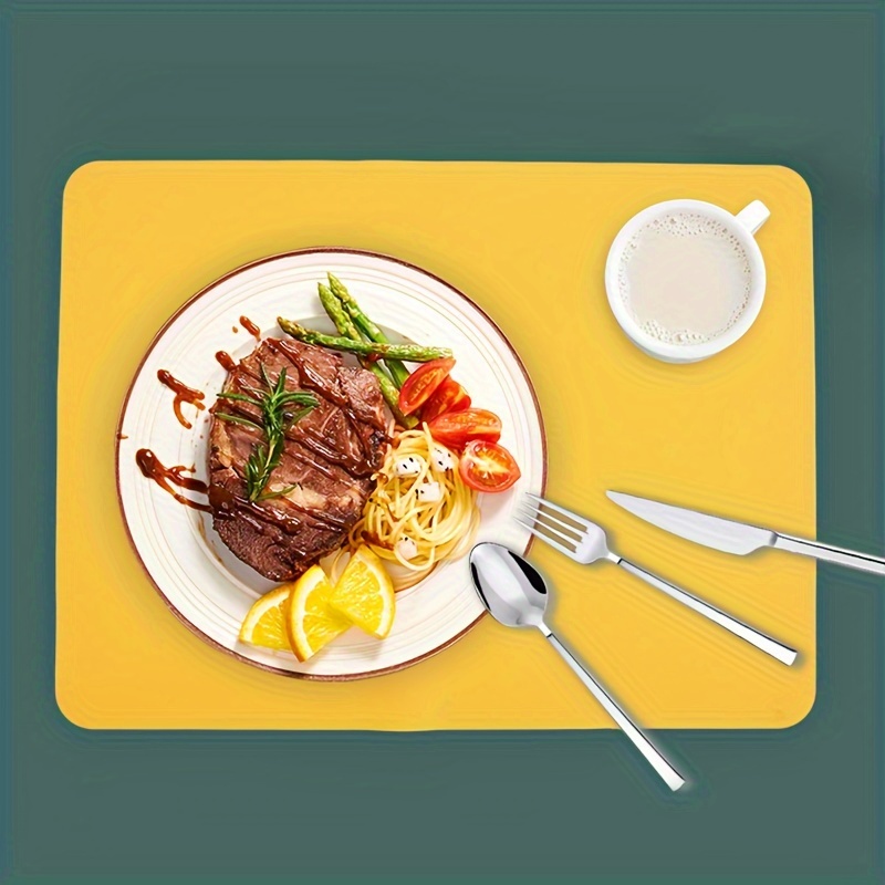 Silicone placemat square solid color table pads nordic style temu canada