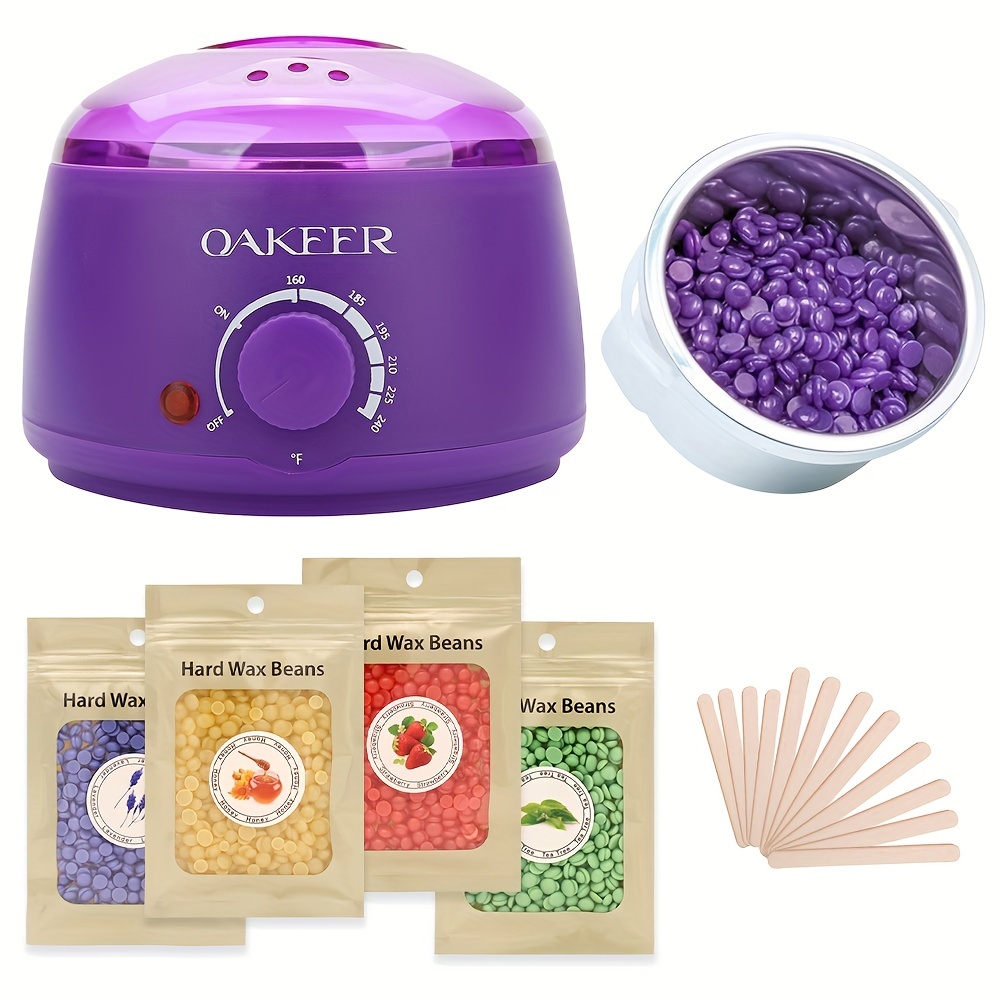 200ml Wax Warmer Hair Removal Machine With 4 Wax Beans & 12 Wooden Scrapers
