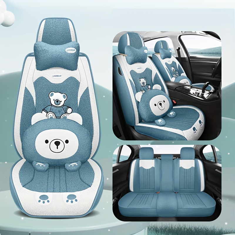 Car Seat Cushion Winter Plush Cartoon Single Seat Cushion - Temu