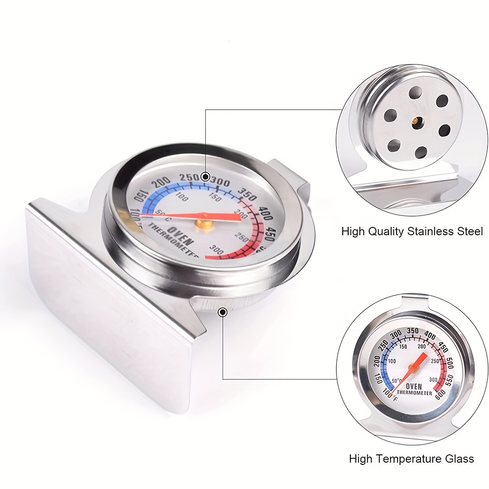 Stainless Steel Oven Thermometer Stand Up Dial High Temperature