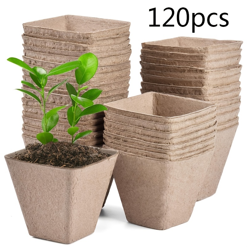 120x Pot de semis de Fleur et Plante en Fibres de Bois biodégradables pour  Jardin, bac, Serre ou Potager - Cdiscount Jardin