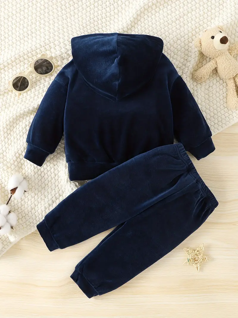 toddler baby boys and girls cute hooded cartoon bear long sleeved sweatshirt sweatpants set kids spring and autumn clothes details 7