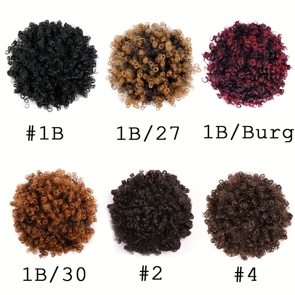 Kinky Curly Afro Puff Ponytail Hair Extension 1B 2