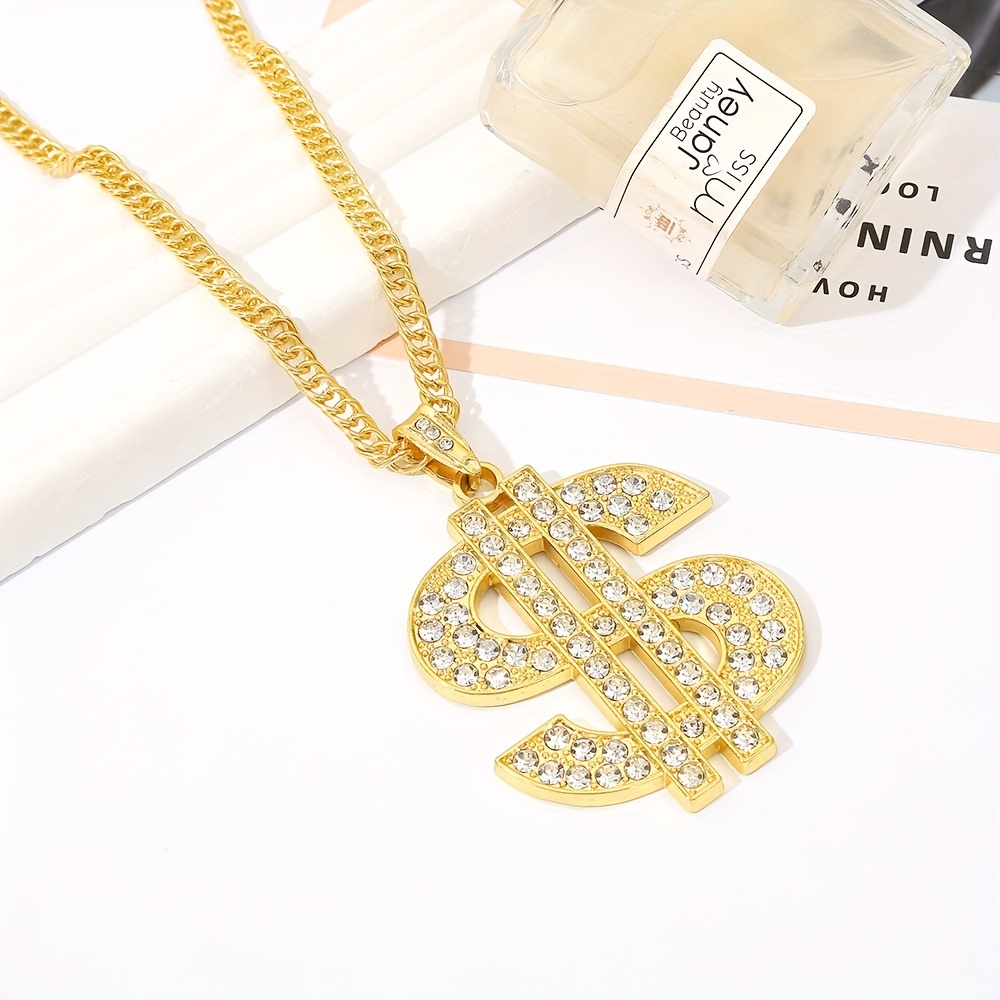 Simulation Golden Dollar Symbol Pendant Necklace