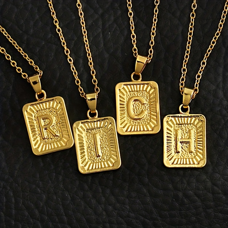 Fashion 26 Letters Pendant Necklaces Stainless Steel - Temu