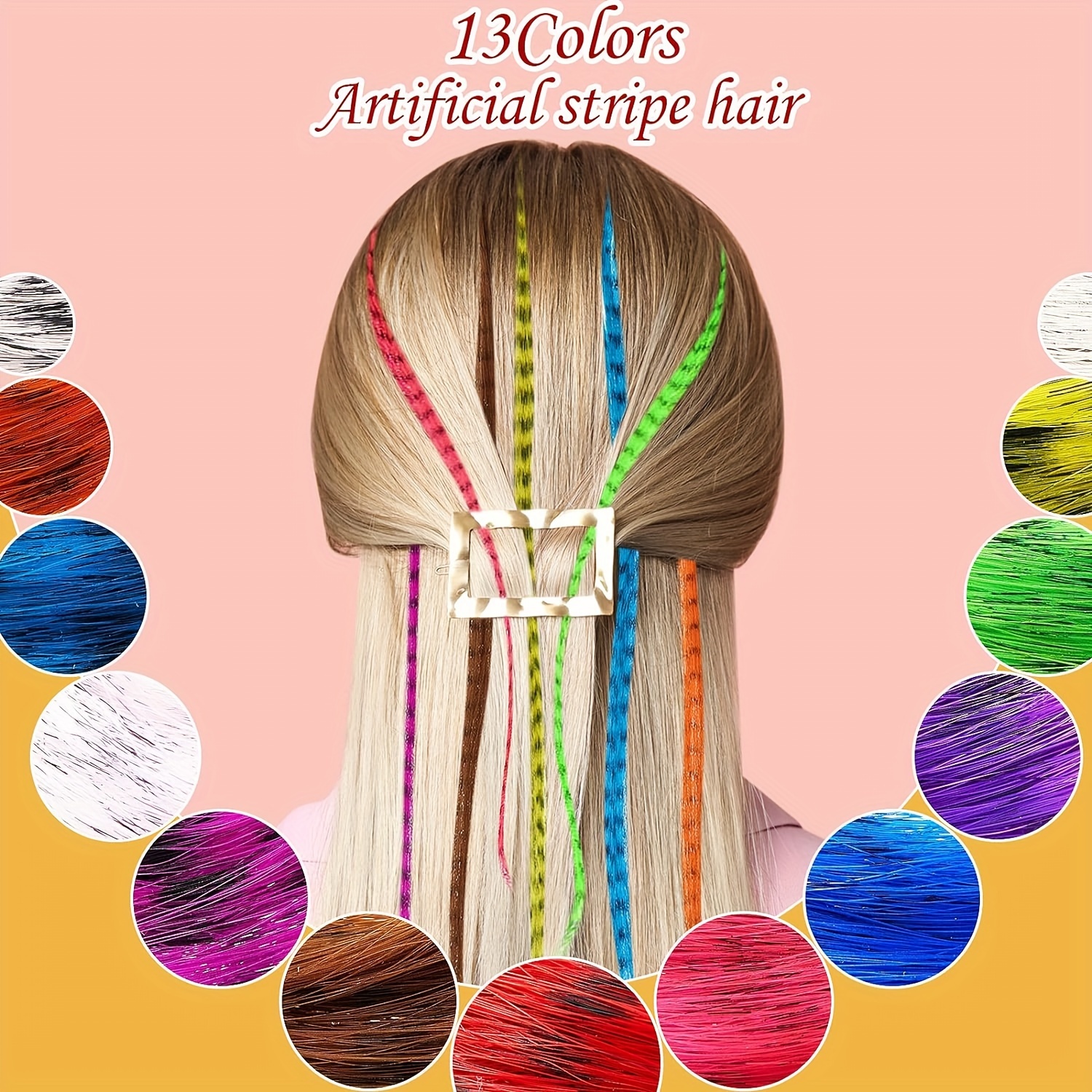 iMeshbean 50pcs 17 inch Synthetic Feather Hair Extension Kit Multicolor  Hair Feathers with 100 Beads Plier and Hook for Women Girls Gift Easy to  Use 