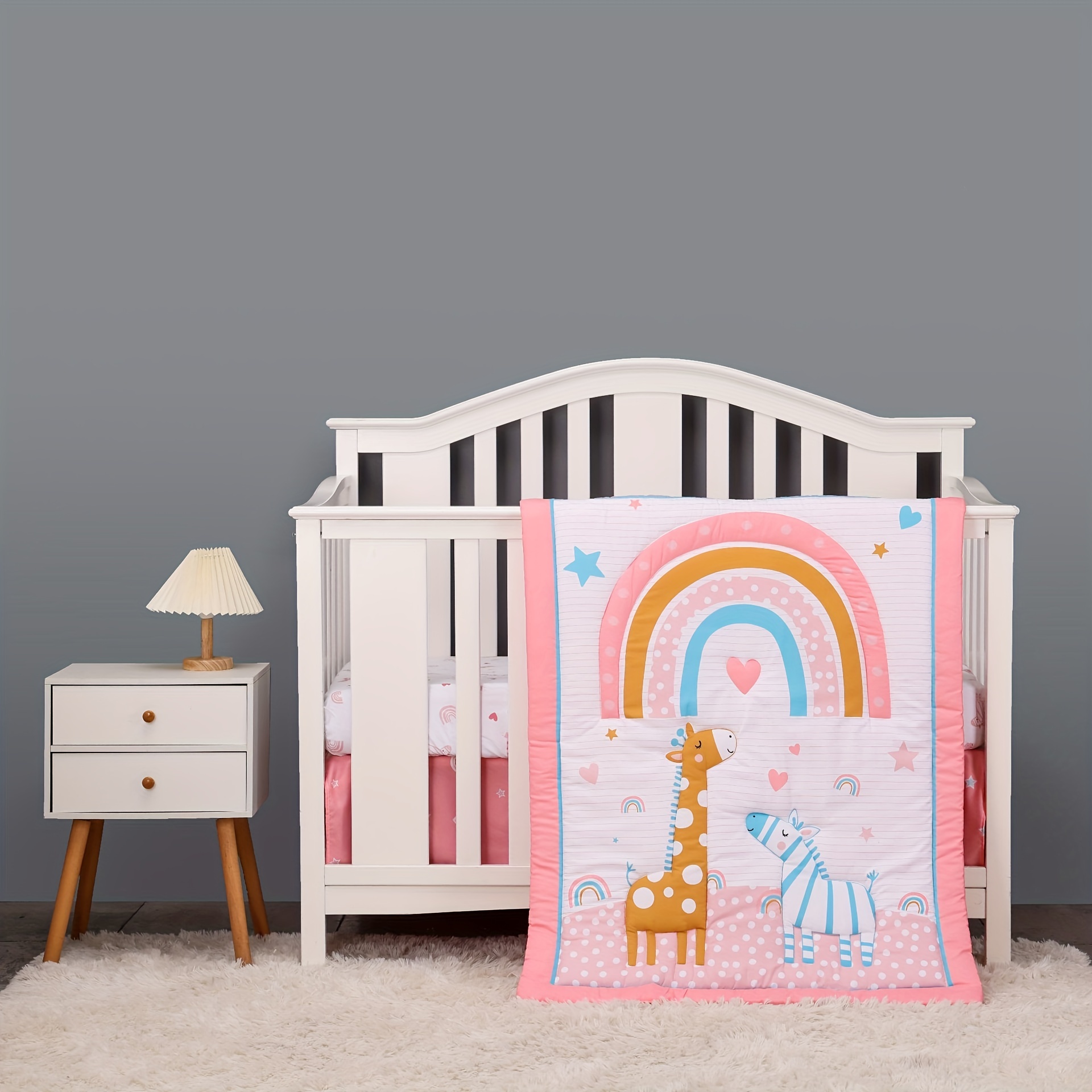 Girl giraffe cheap crib bedding