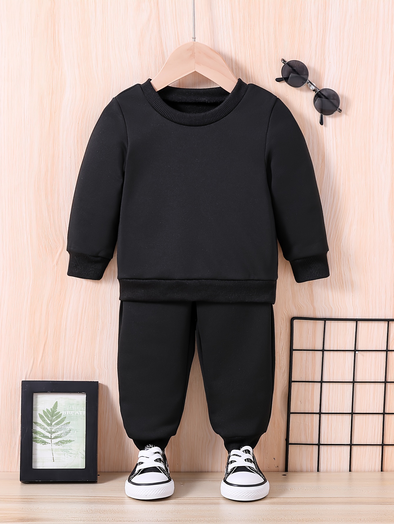 Baby Boy's Terry Sweatshirt Pants Set Kids Autumn Winter - Temu