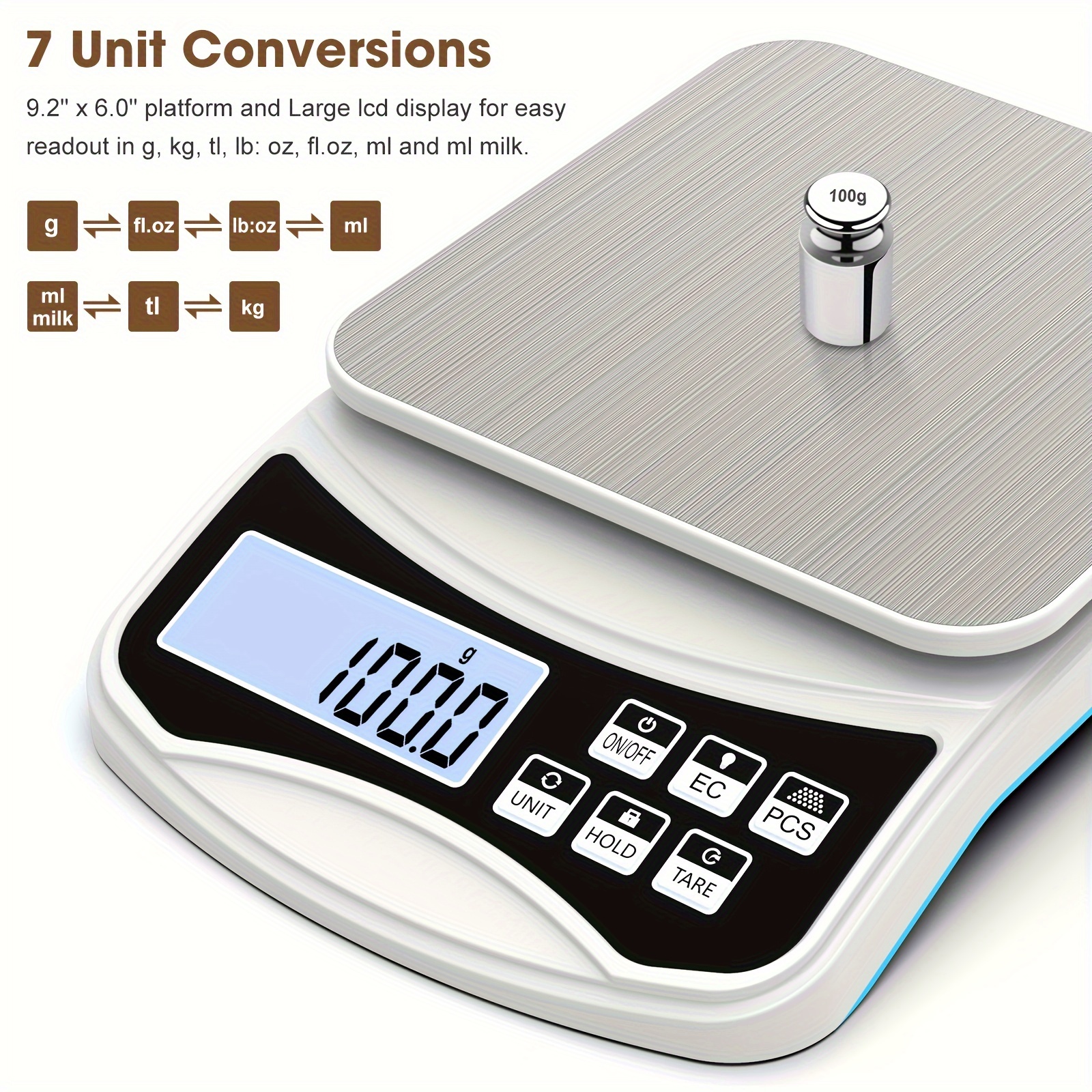 Precision Digital Food Scale Weight Grams and Oz, LB, KG, ML