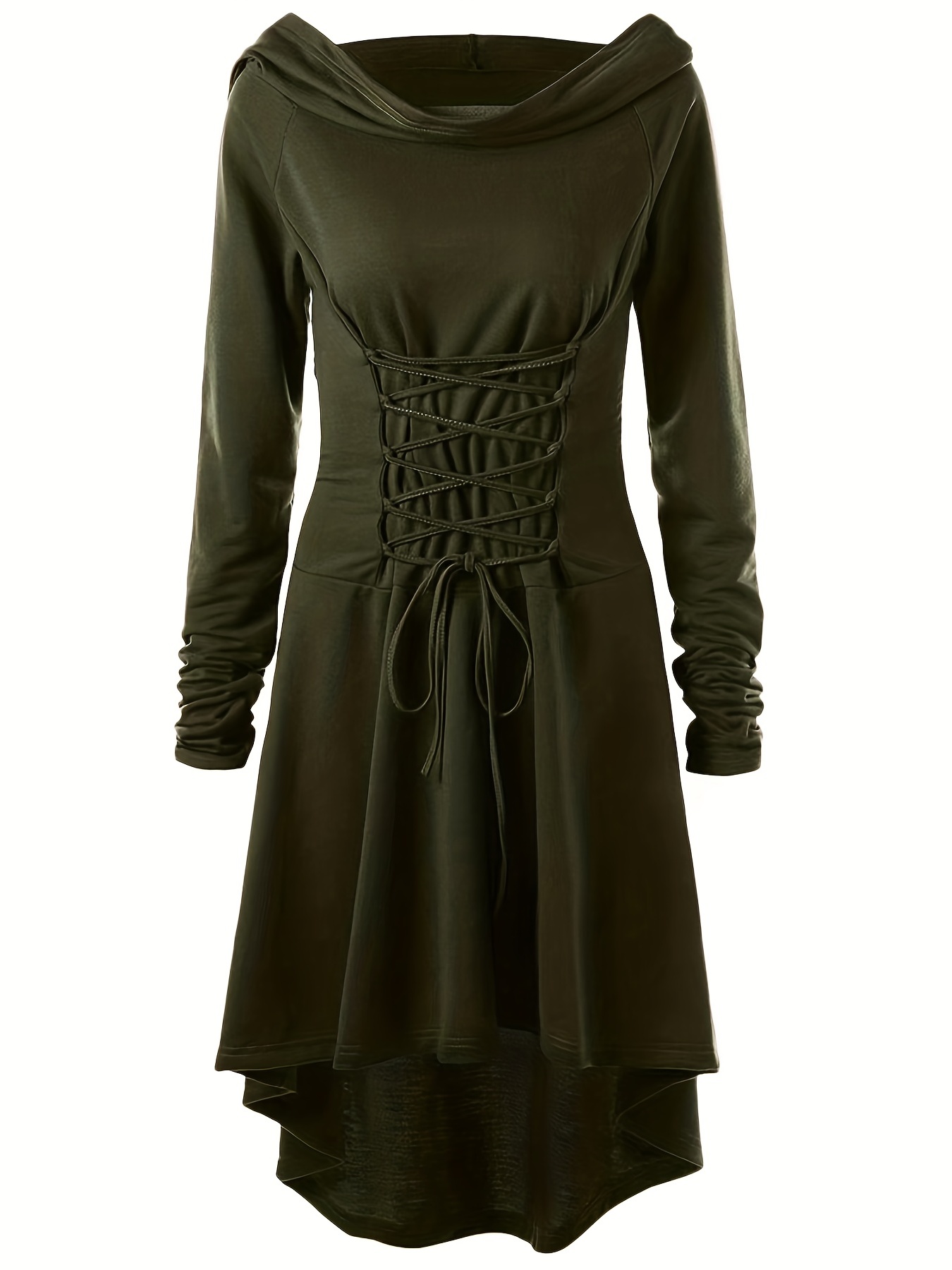 Gothic Hooded Cosplay Dress Long Sleeve Dress Halloween - Temu