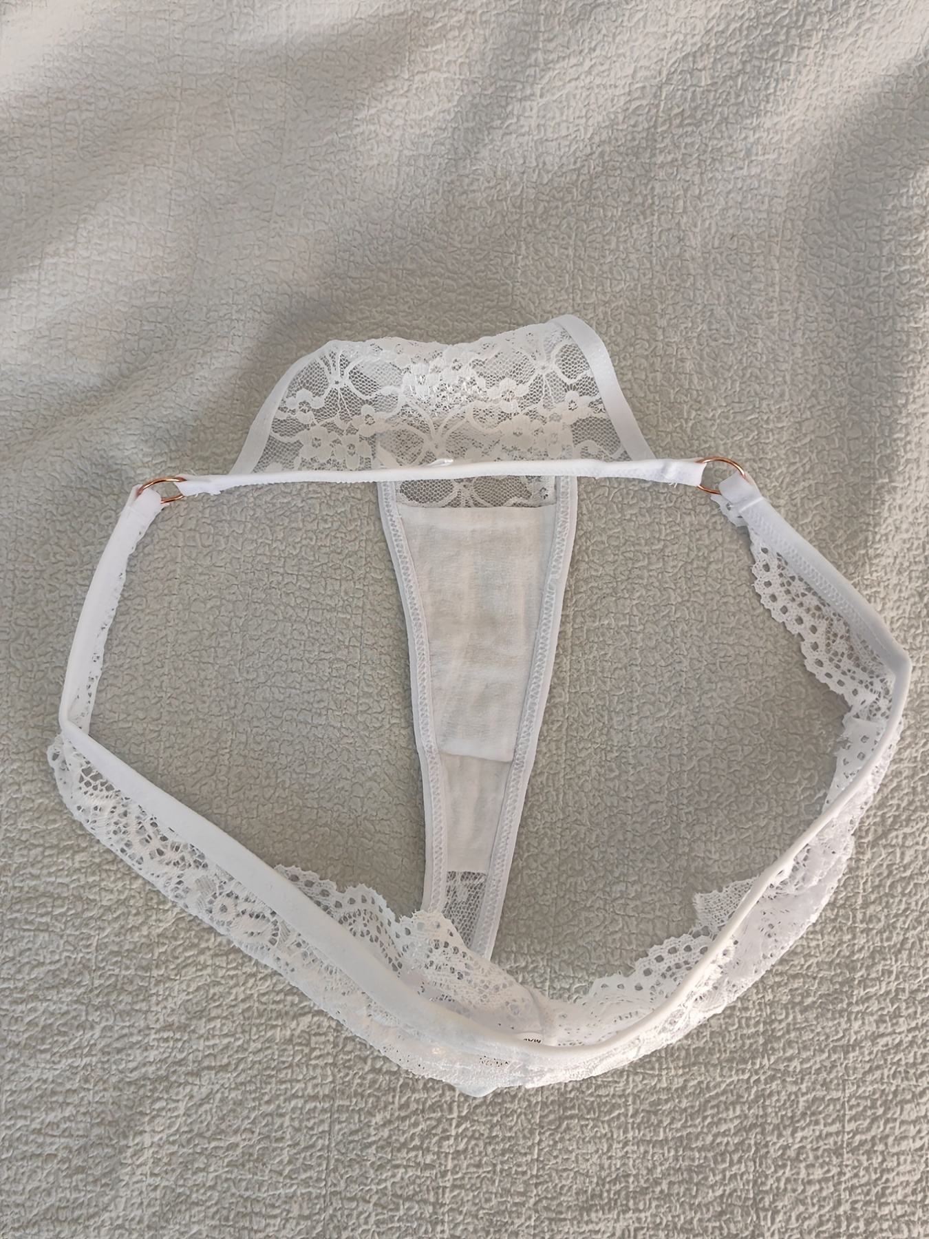 Floral Lace Mesh Thongs Hollow Bell Decor Bow Tie Panties - Temu