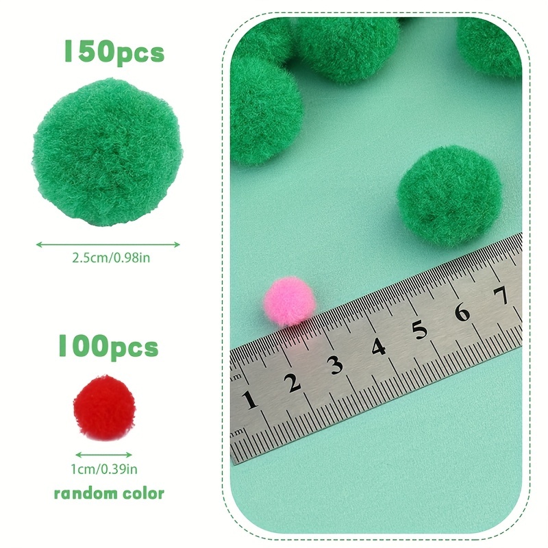 150pcs 1 Inch Green Craft Pom Poms 100pcs Multicolor Pom Pom Balls Small  Pom Poms Assorted Pompoms For Crafts Projects And Diy Creative Crafts  Decorations, Check Out Today's Deals Now
