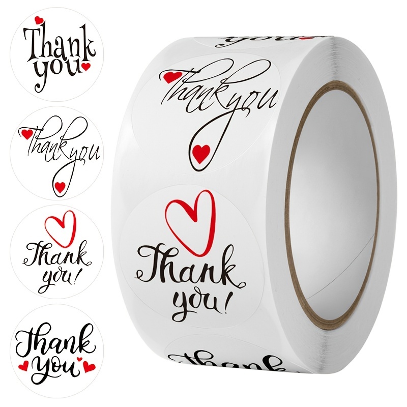 500pcs Simple White Thank You Stickers Handmade Decorations