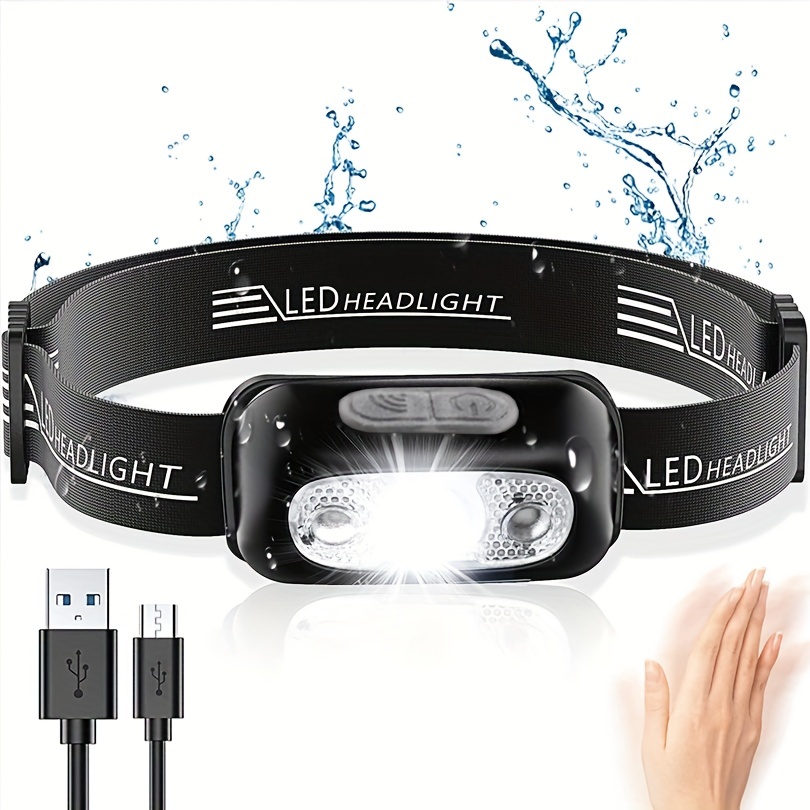 USB Rechargeable LED Headlamp Motion Sensor Mini Headlight - Temu