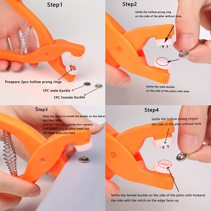 Snap Button Kit Metal Snaps For Sewing Snap Fasteners Kit - Temu