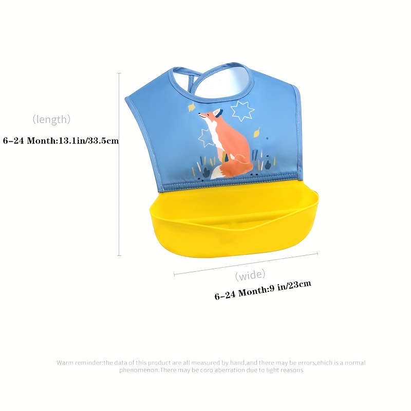 silicone bibs are waterproof dirt resistant and feature pockets designed with comfortable animal themed prints suitable for boys and girls details 1