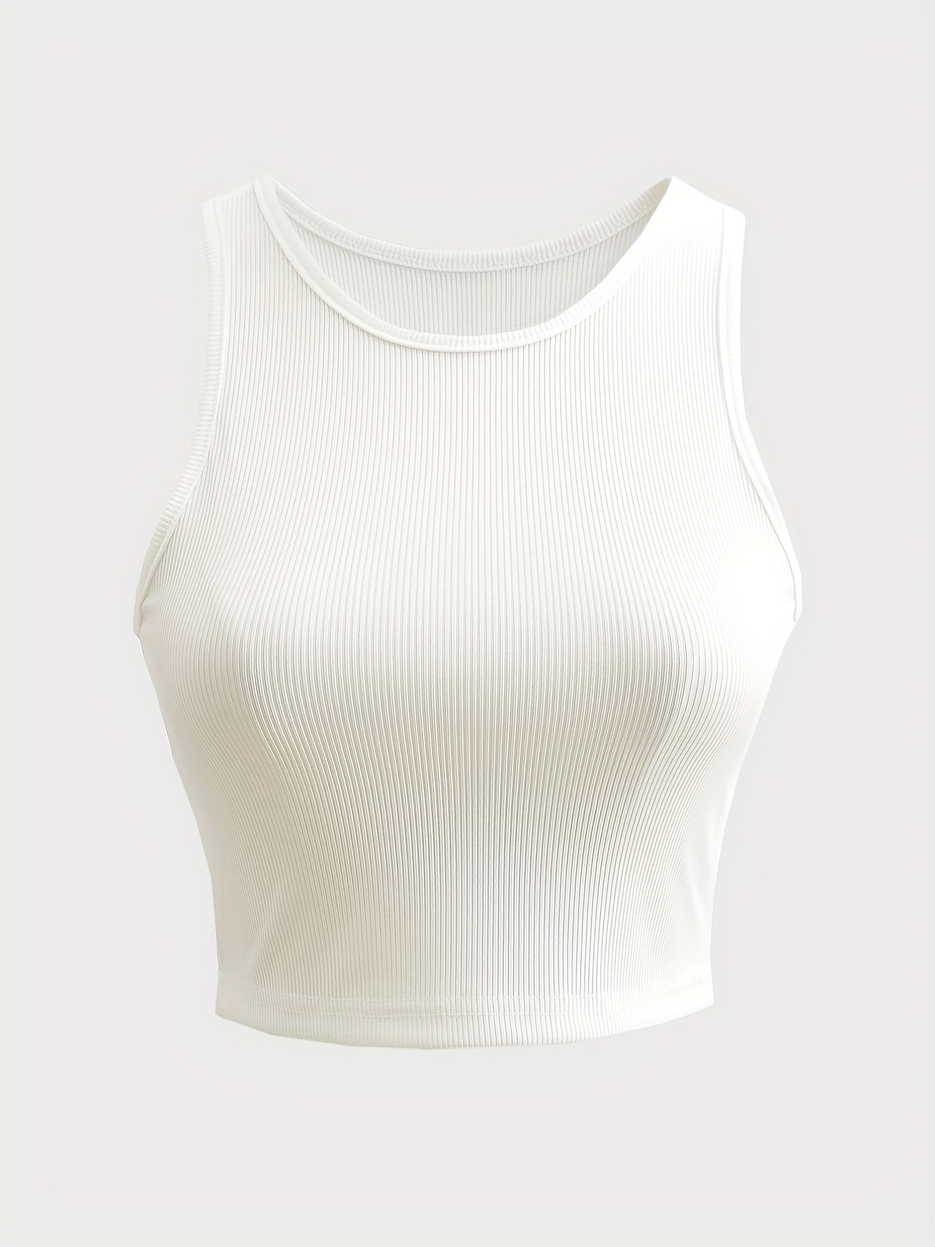 Buy Ketch White Solid Ribbed Sleeveless Tank Crop top for Women Online at  Rs.132 - Ketch