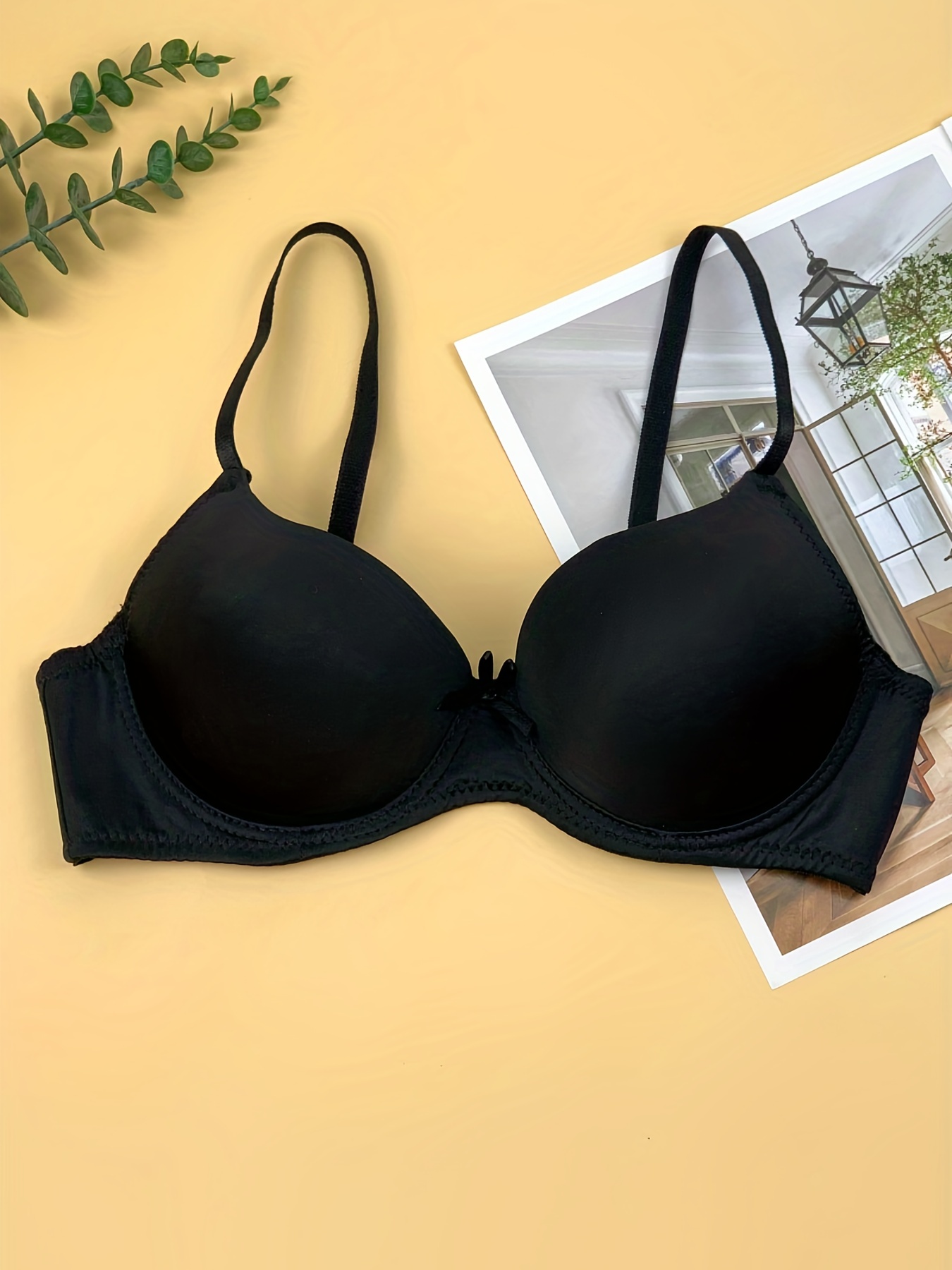 Glossy Thick Cup Everyday Bra Breathable Non slip Push - Temu Canada