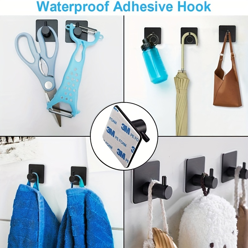 Adhesive Bathroom Hardware Set Towel Shelf Holder Rack Robe Hook