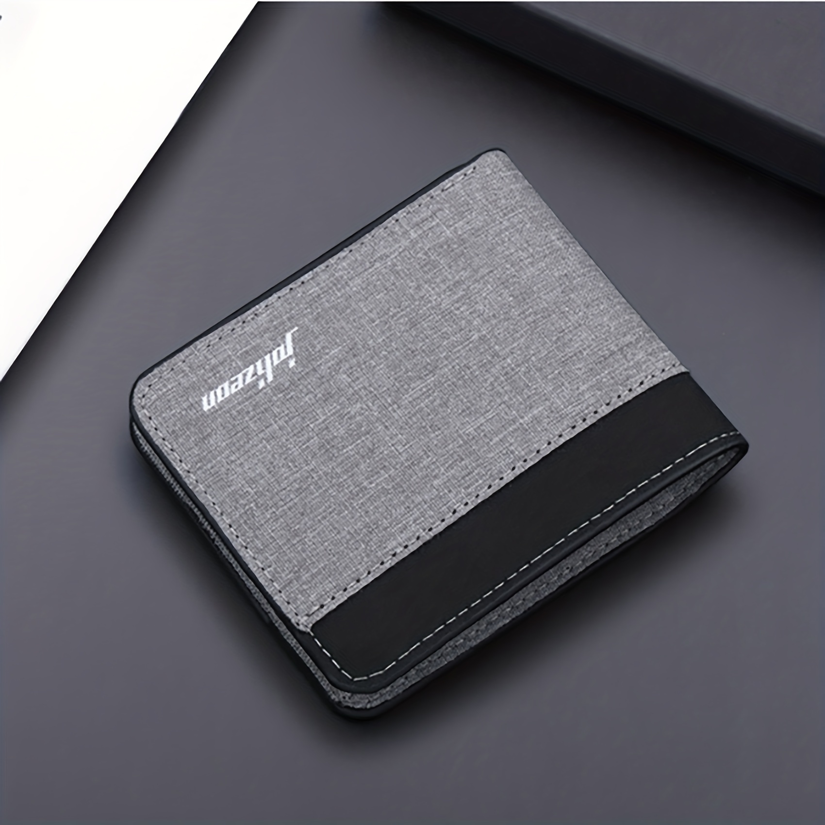 Men's Canvas Short Wallet Splicing Contrast Wallet