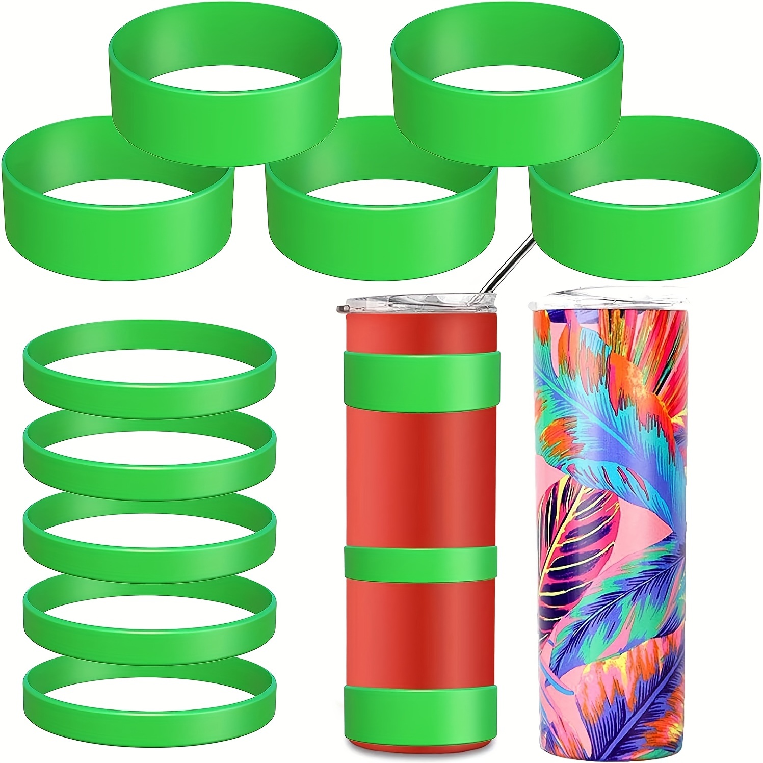 Silicone Bands for Sublimation Tumbler Blanks, 2 Sizes Elastic Sublimation  Paper Holder,Sublimation Accessories Prevent Ghosting, Tight-Fitting