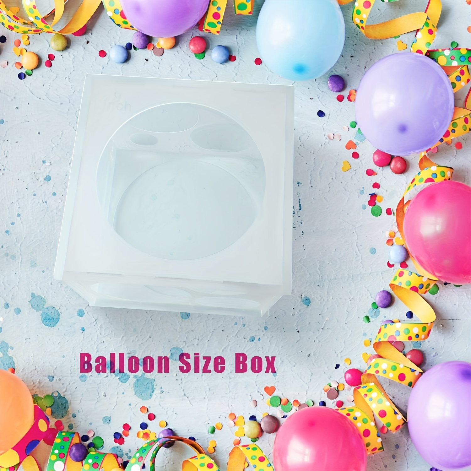 Collapsible Plastic Balloon Sizer Box Cube Balloon Size - Temu