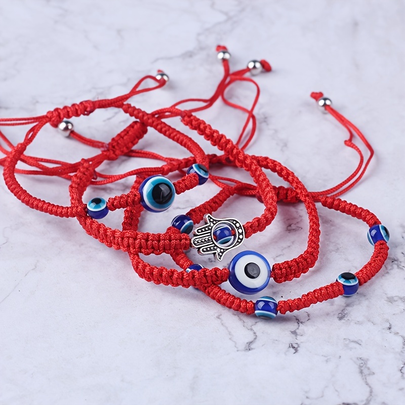 Kabbalah String Bracelet with Hamsa and Evil Eye - Color Option, Jewish  Jewelry