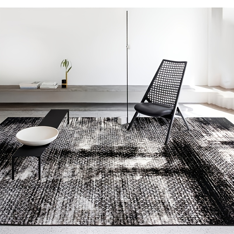 Ink Splashed Pattern Carpet Indoor Square Area Rug with Anti-Slip Bottom