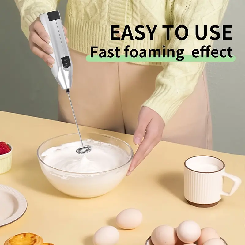 Espumador eléctrico de mano para leche con leche caliente, espumador de  leche para café, batidor de huevos, batidora de mano, batidor de café con