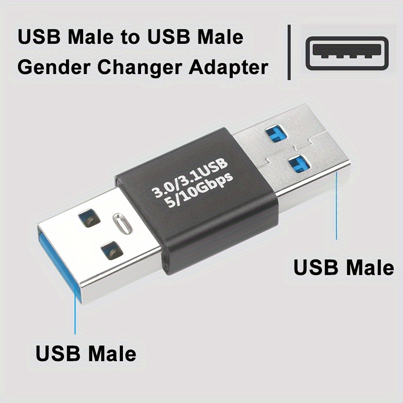 Professional I-ZCLIVE USB 3.0/3.1 Male to Male Adapter, Glossy Finish, Uncharged, USB Type-A Connector, High-Speed Data Transfer, No Battery Required 4 I-ZCLIVE USB 3.0/3.1 Male to Male Adapter, Glossy Finish, Uncharged, USB Type-A Connector, High-Speed Data Transfer, No Battery Required