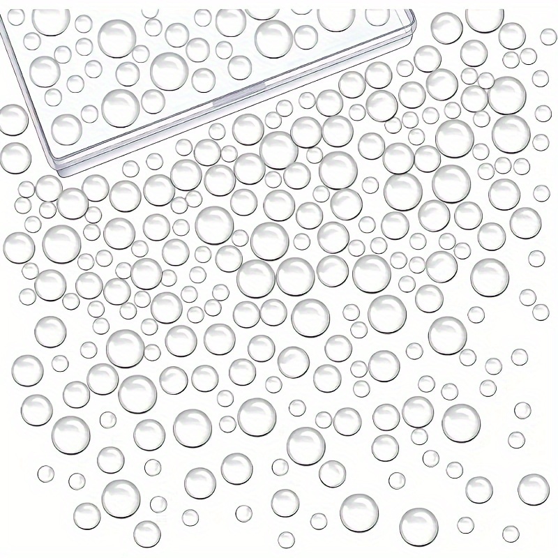 

350pcs Clear Water Droplets Simulation Dew Drop Beads Half Round Beads Scrapbooking Resin Beads For Diy Crafts Card Making Decor