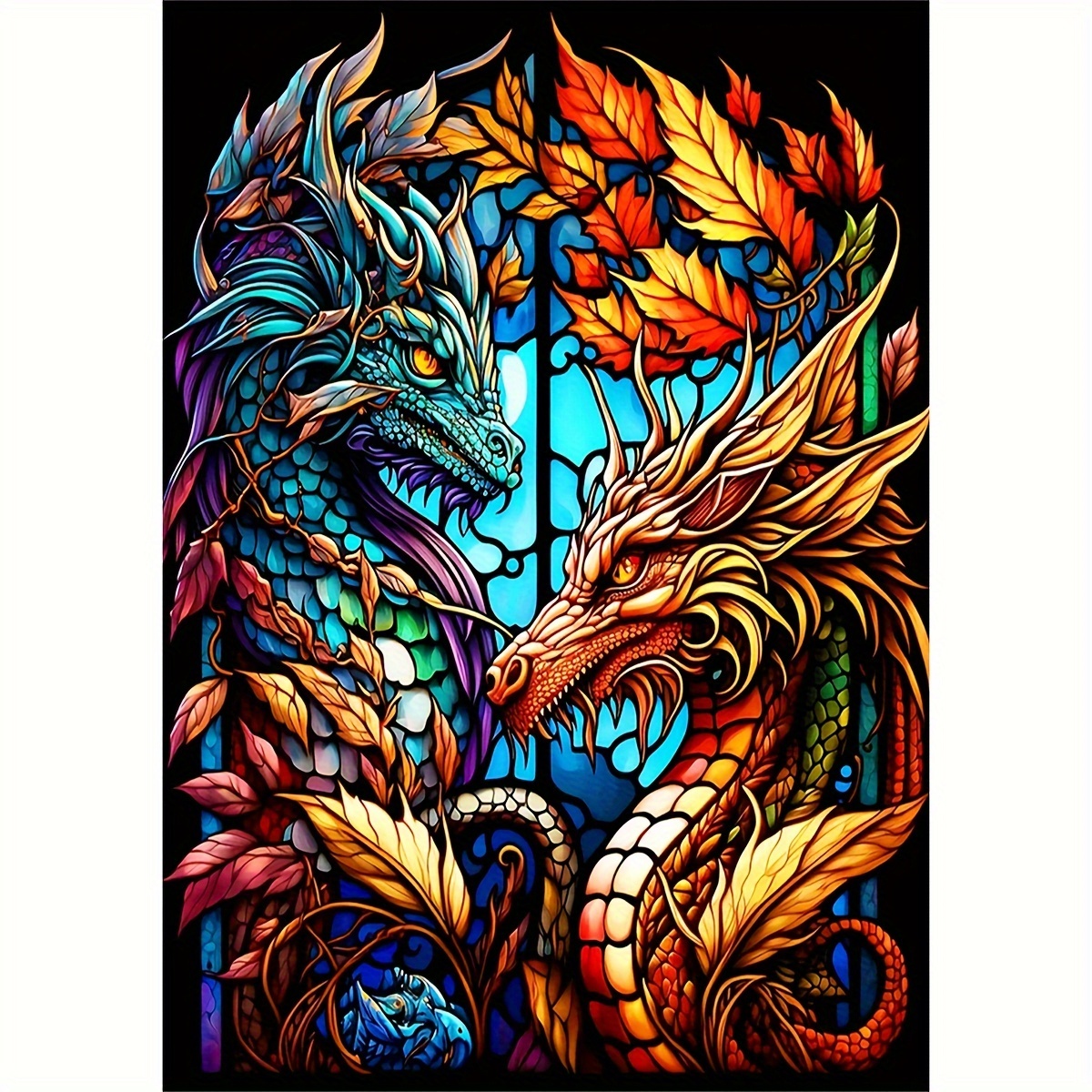 

1pc Large Size 40*50cm/15.7*19.7in Frameless Christmas Holiday Surprise Gift Diy Handmade 5d Diamond Painting Dragon Full Diamond Painting Art Embroidery Diamond Painting Art Craft Wall Decoration