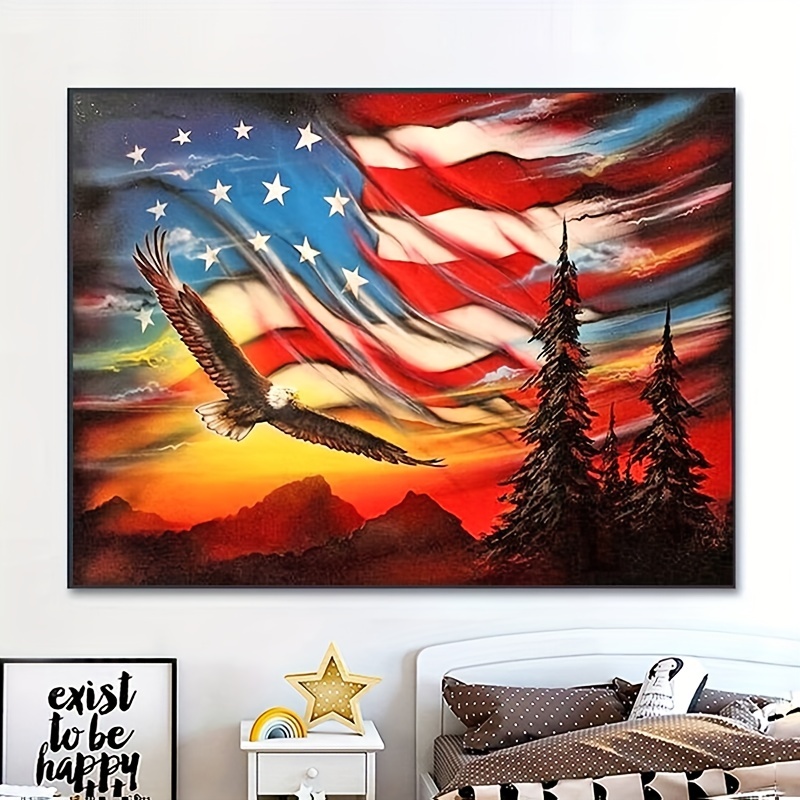 Last One America Flag Dazz 3D Diamond Art 9”x12” Framable Art New