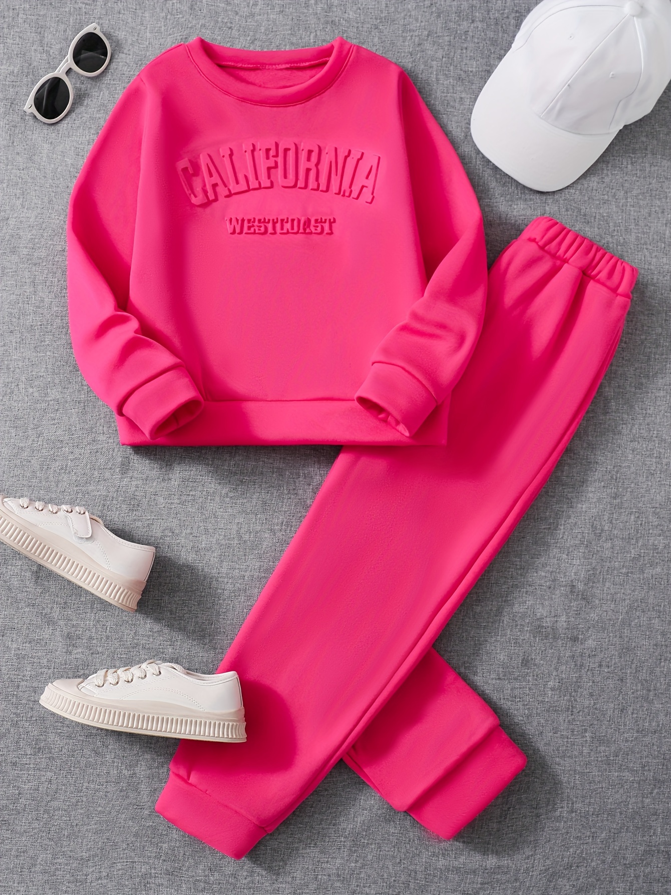 Girls California Westcoast Print Outfits Comfy Sets Spring - Temu