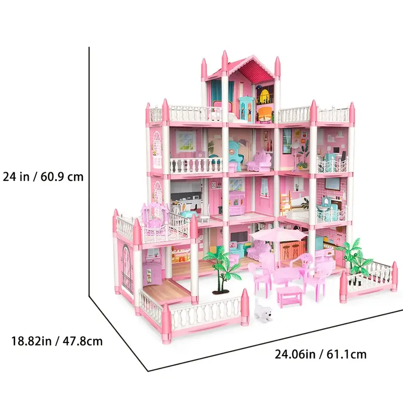 Doll Set Contains 11 Rooms And Furniture Accessories. Children's Doll House  Toy House Diy Pretend Games To Build Assembled Toys, Suitable For Birthday  Gifts Of Girls Aged 5, 6, 7, 8 And 9. - Temu