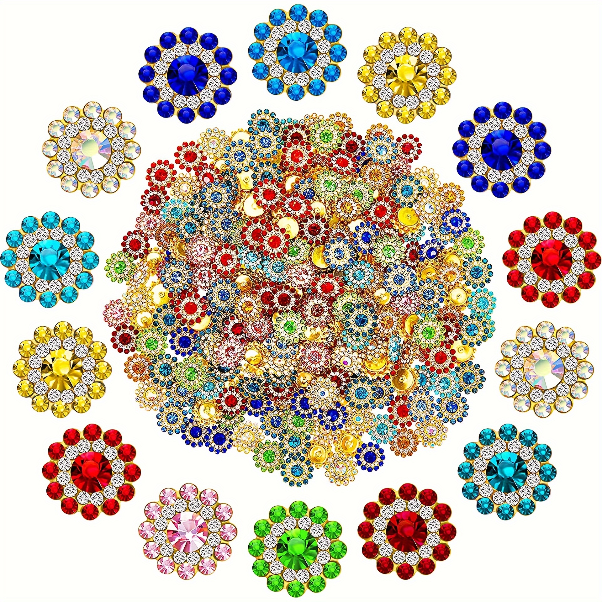 105pcs Sunflower Button Sew-On Floral Decorative Accessories